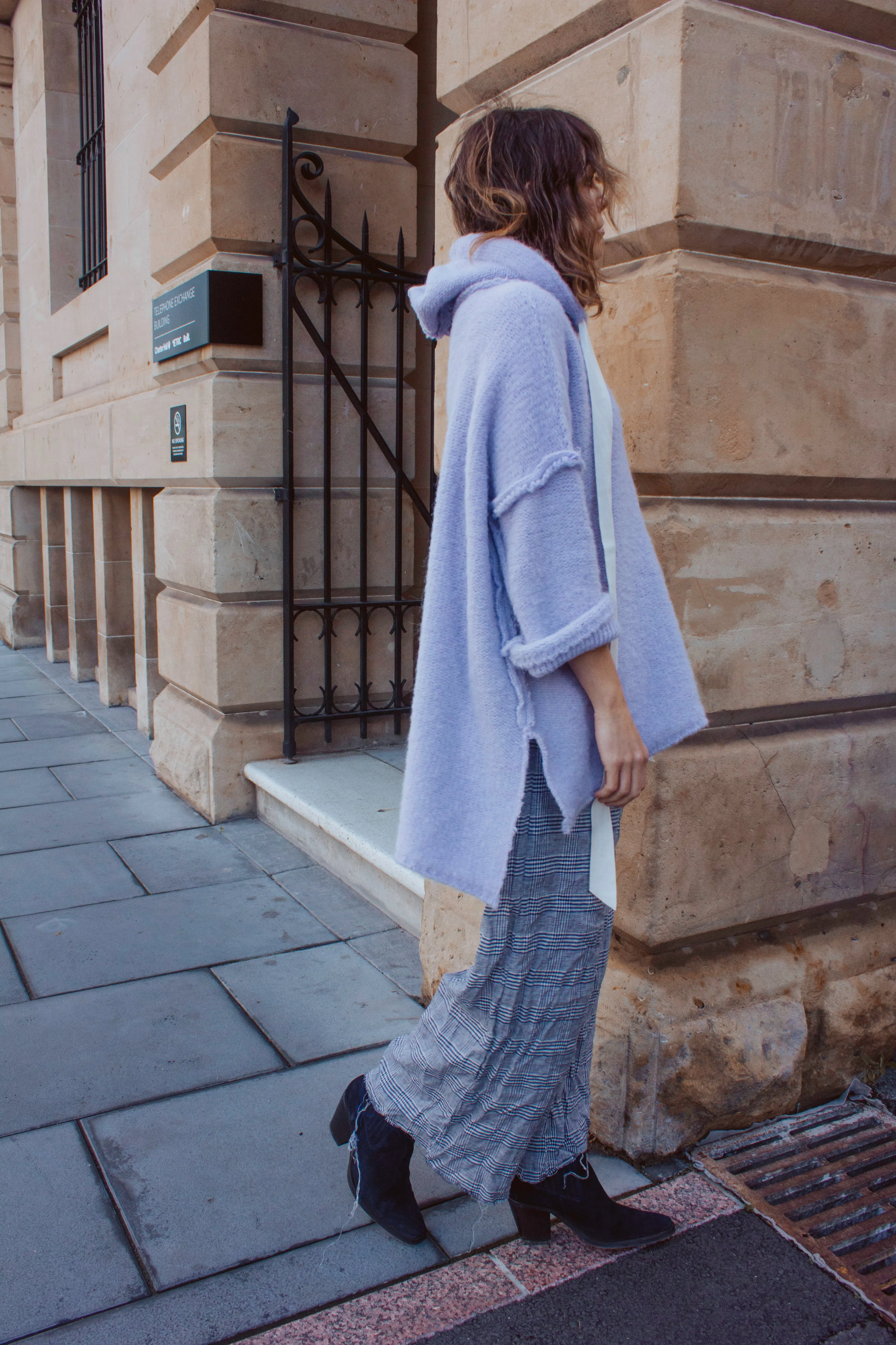 Amano linen culotte pant - check weave