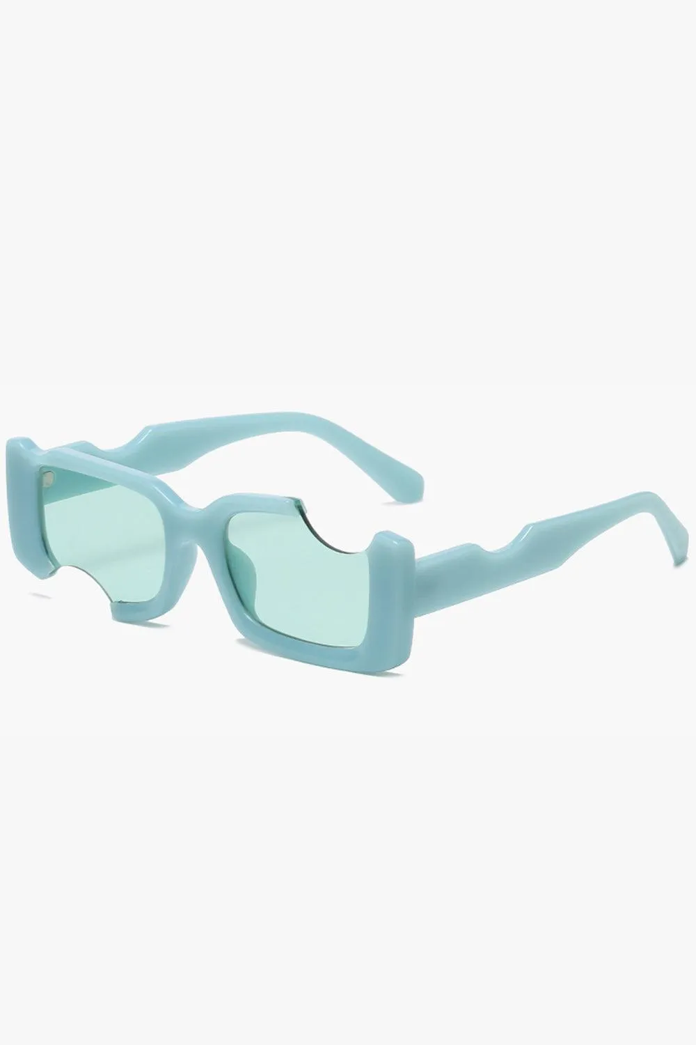 Bite Cuts Concave Glasses Square Frame