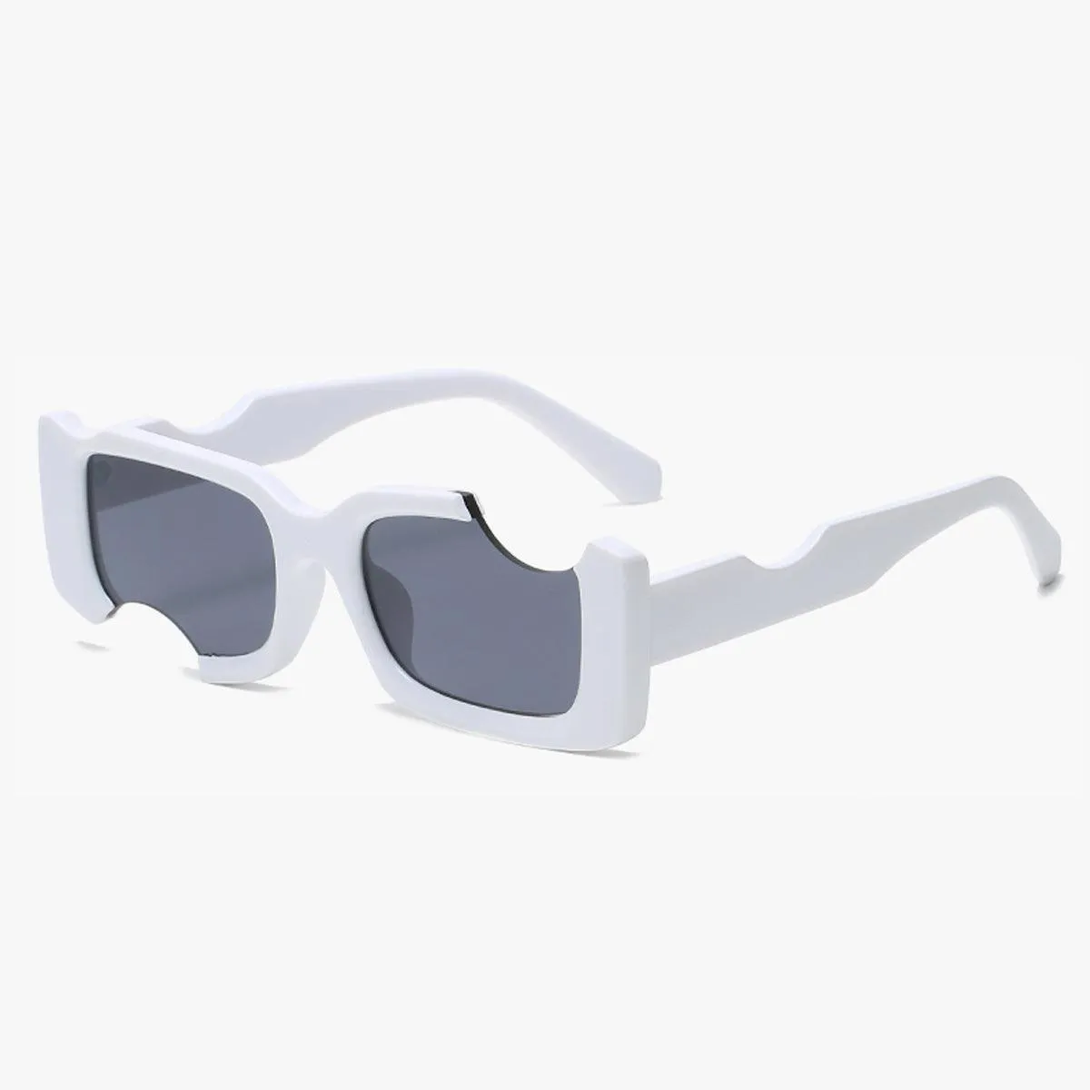 Bite Cuts Concave Glasses Square Frame