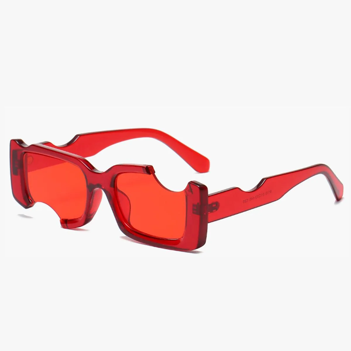 Bite Cuts Concave Glasses Square Frame