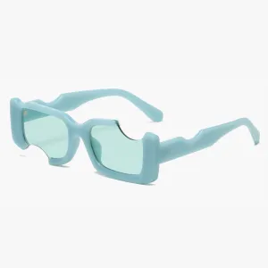 Bite Cuts Concave Glasses Square Frame
