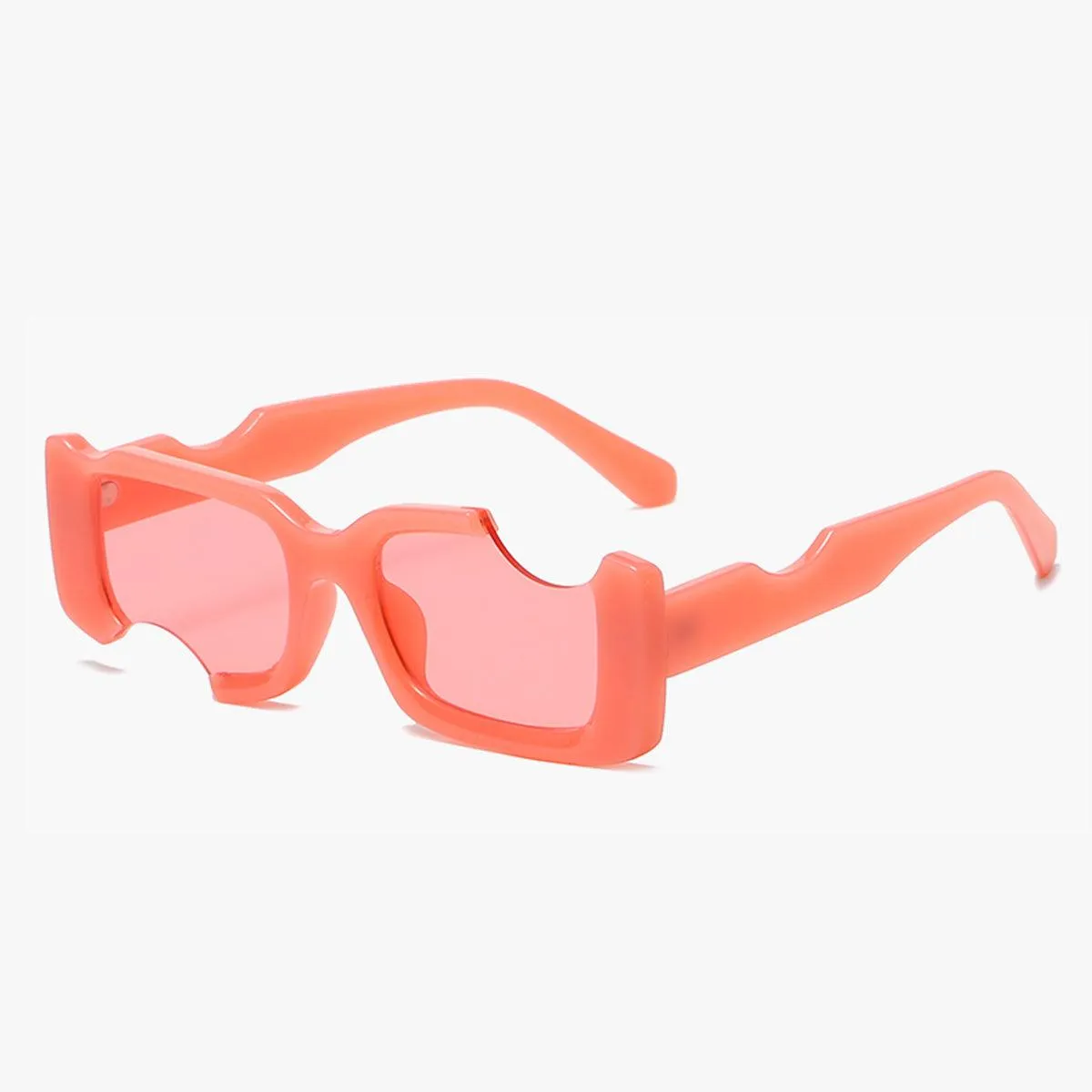 Bite Cuts Concave Glasses Square Frame