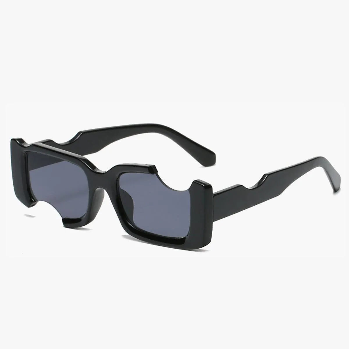 Bite Cuts Concave Glasses Square Frame