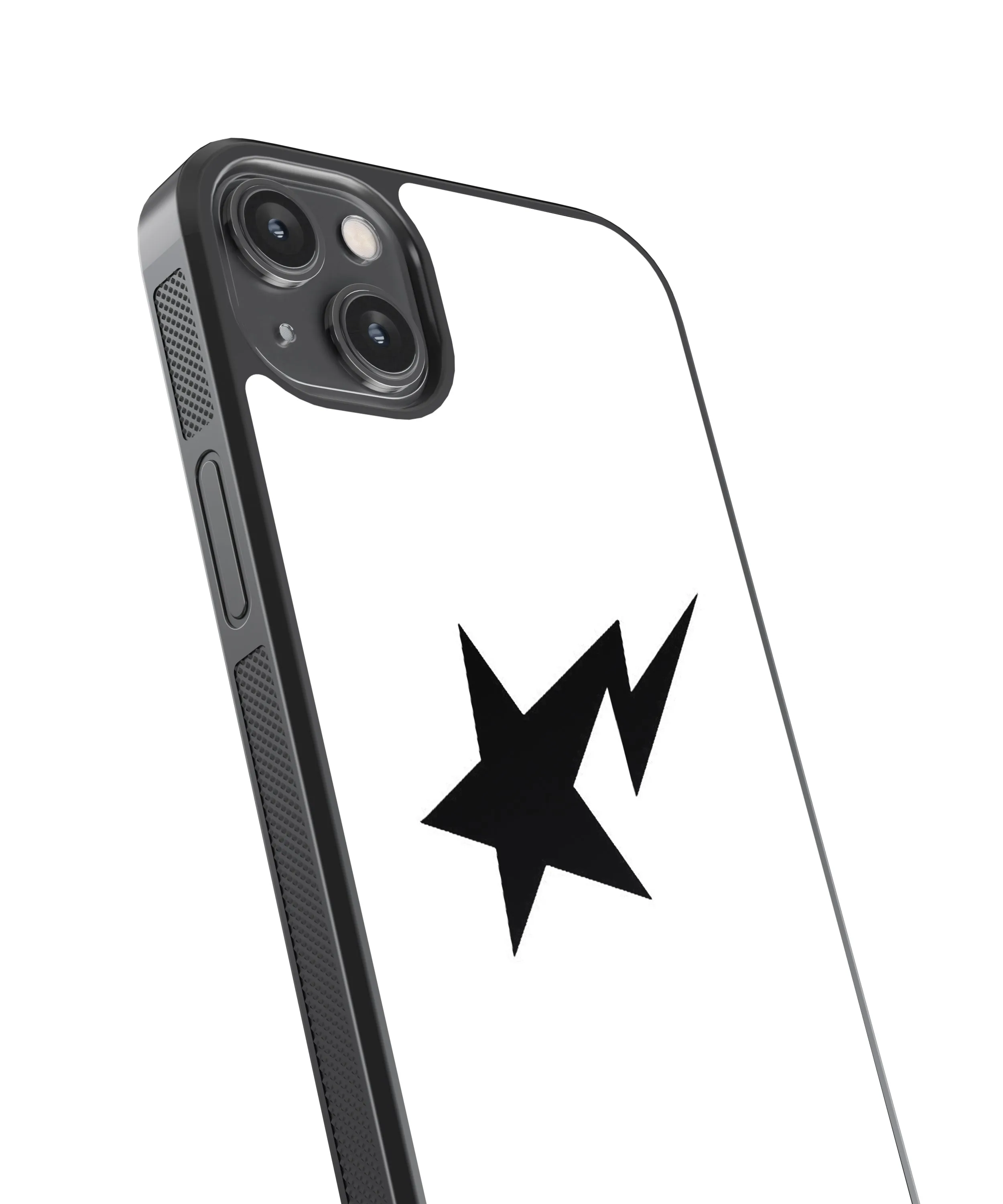 Black lightning Star Y2K Glass Phone Case Cover