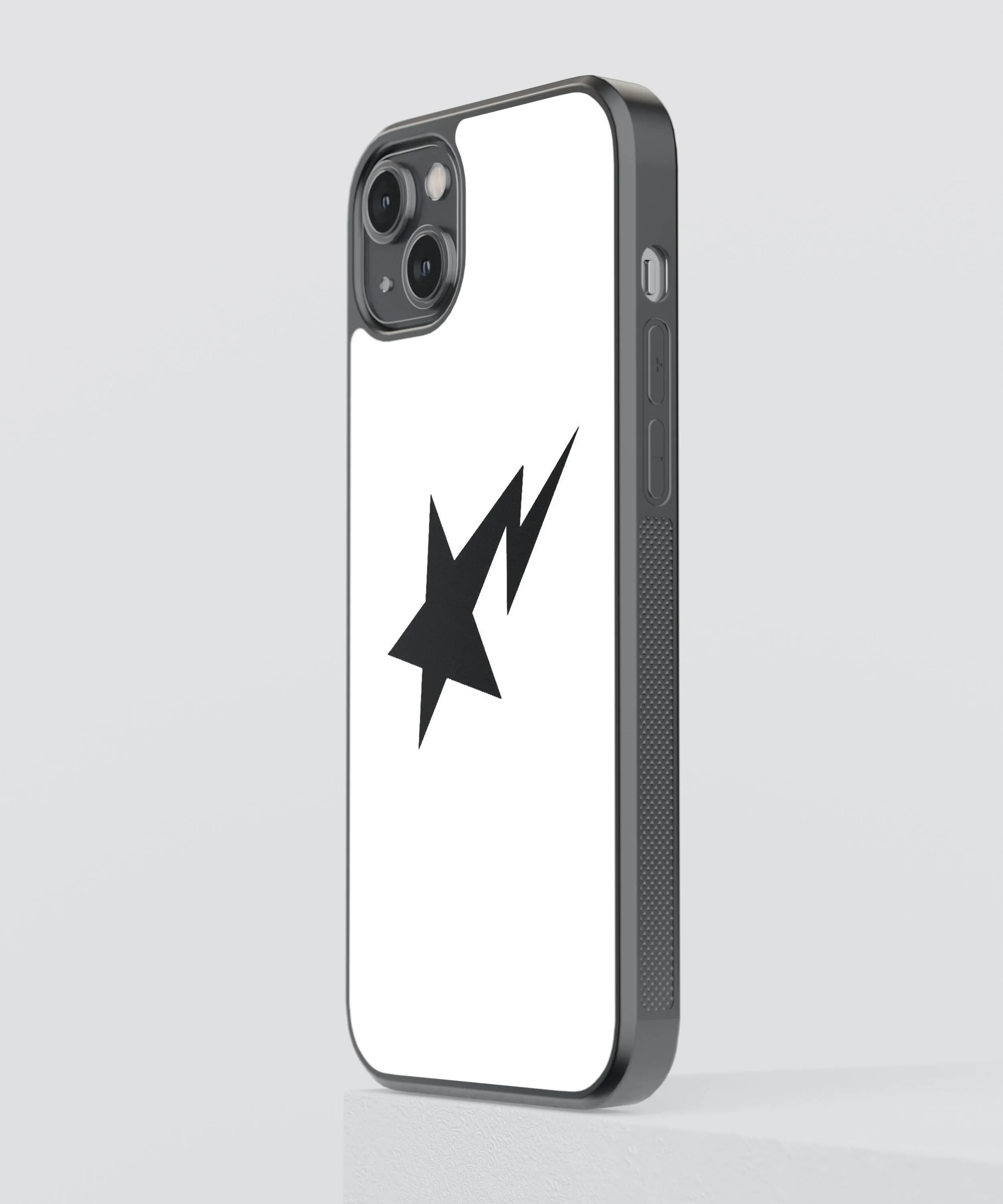 Black lightning Star Y2K Glass Phone Case Cover