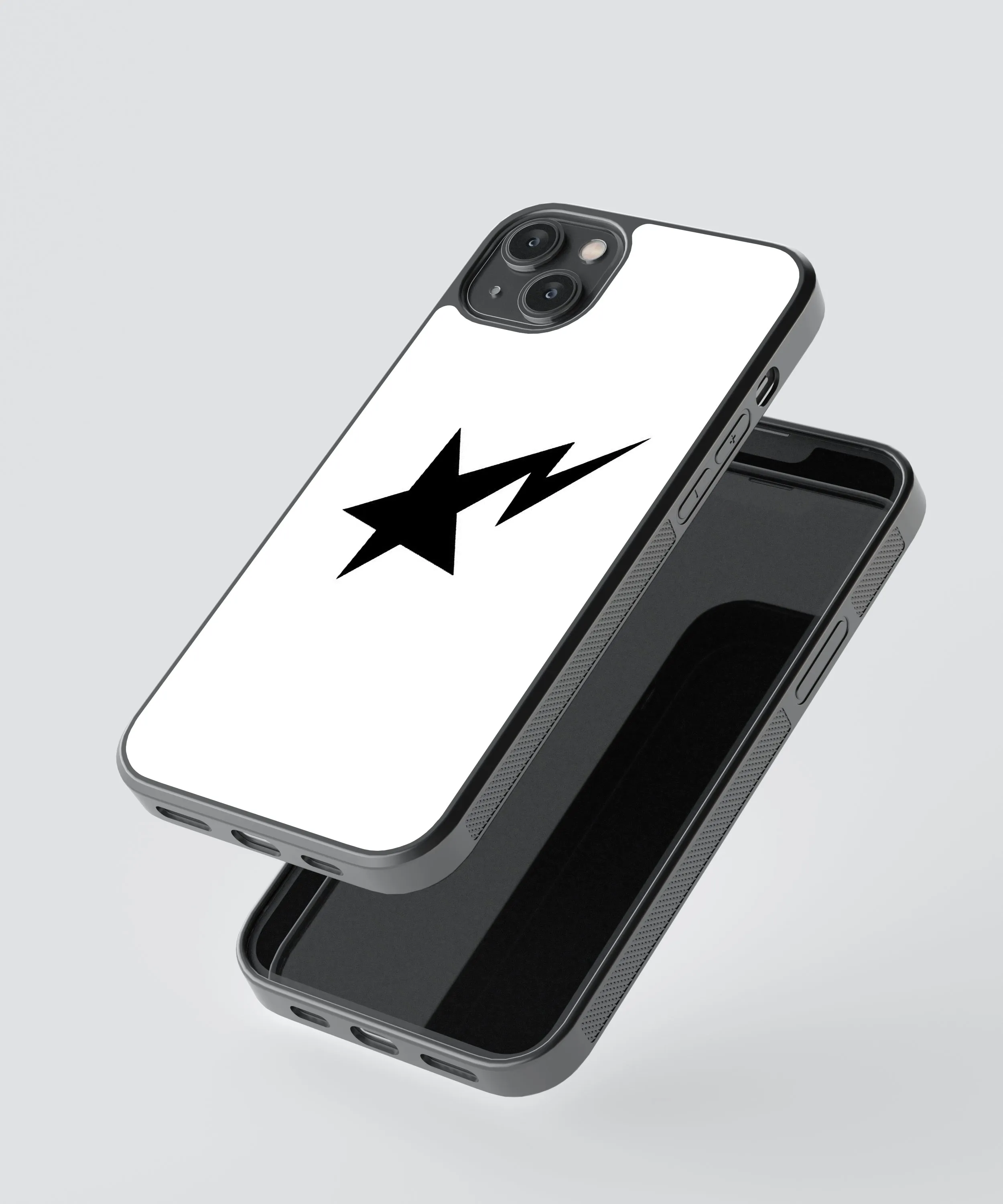 Black lightning Star Y2K Glass Phone Case Cover