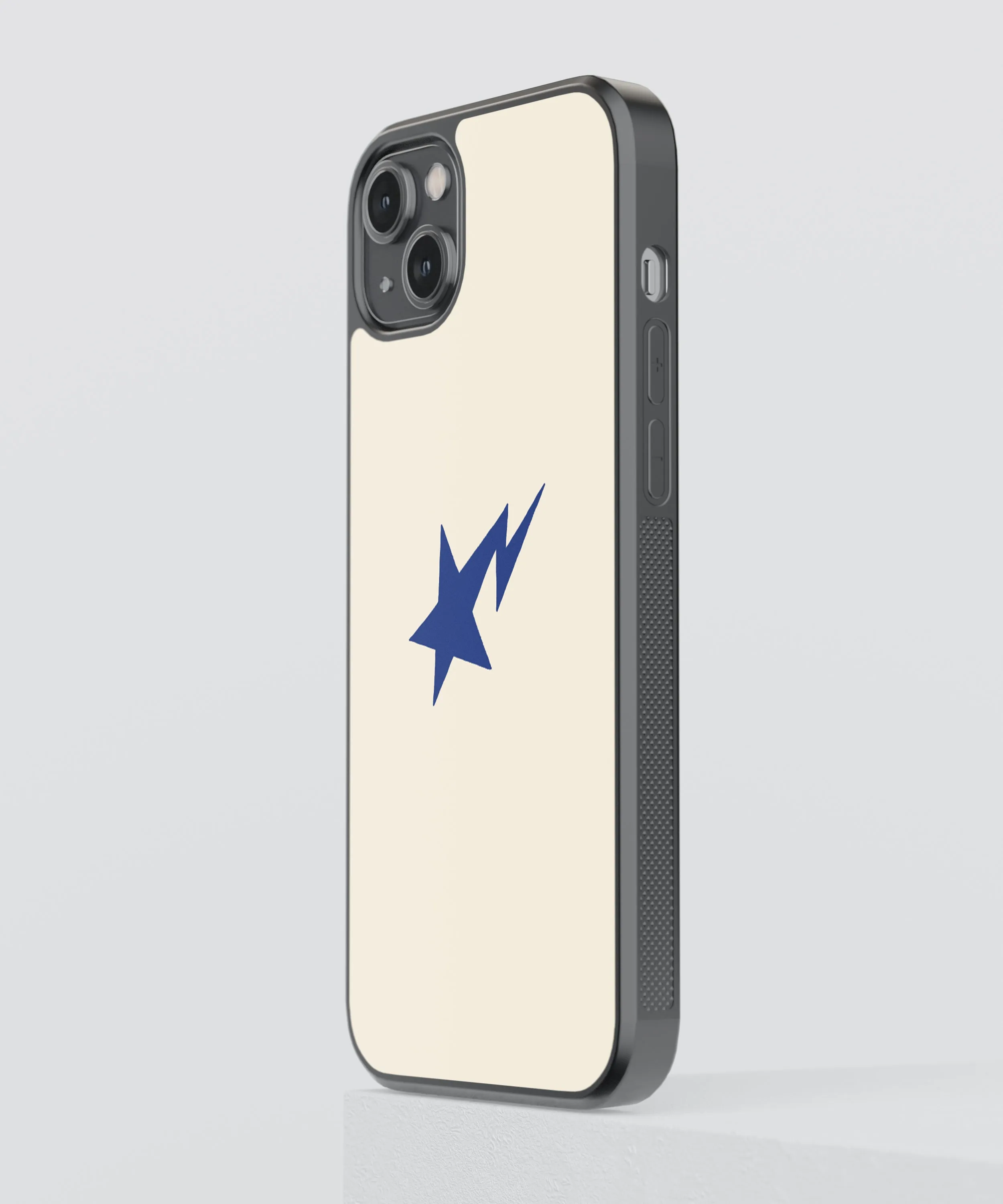 Blue Lightning Star Y2K Glass Phone Case Cover