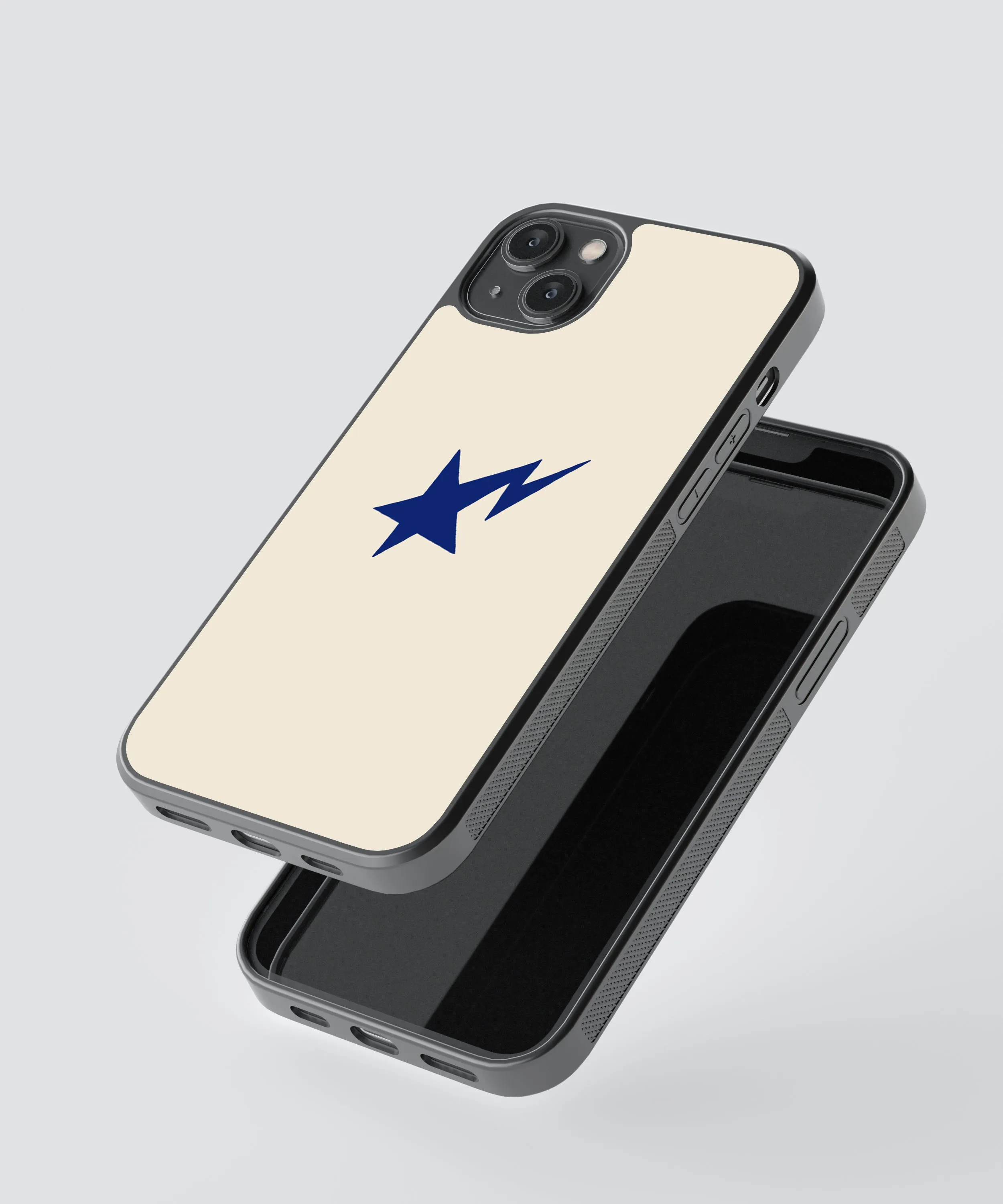 Blue Lightning Star Y2K Glass Phone Case Cover