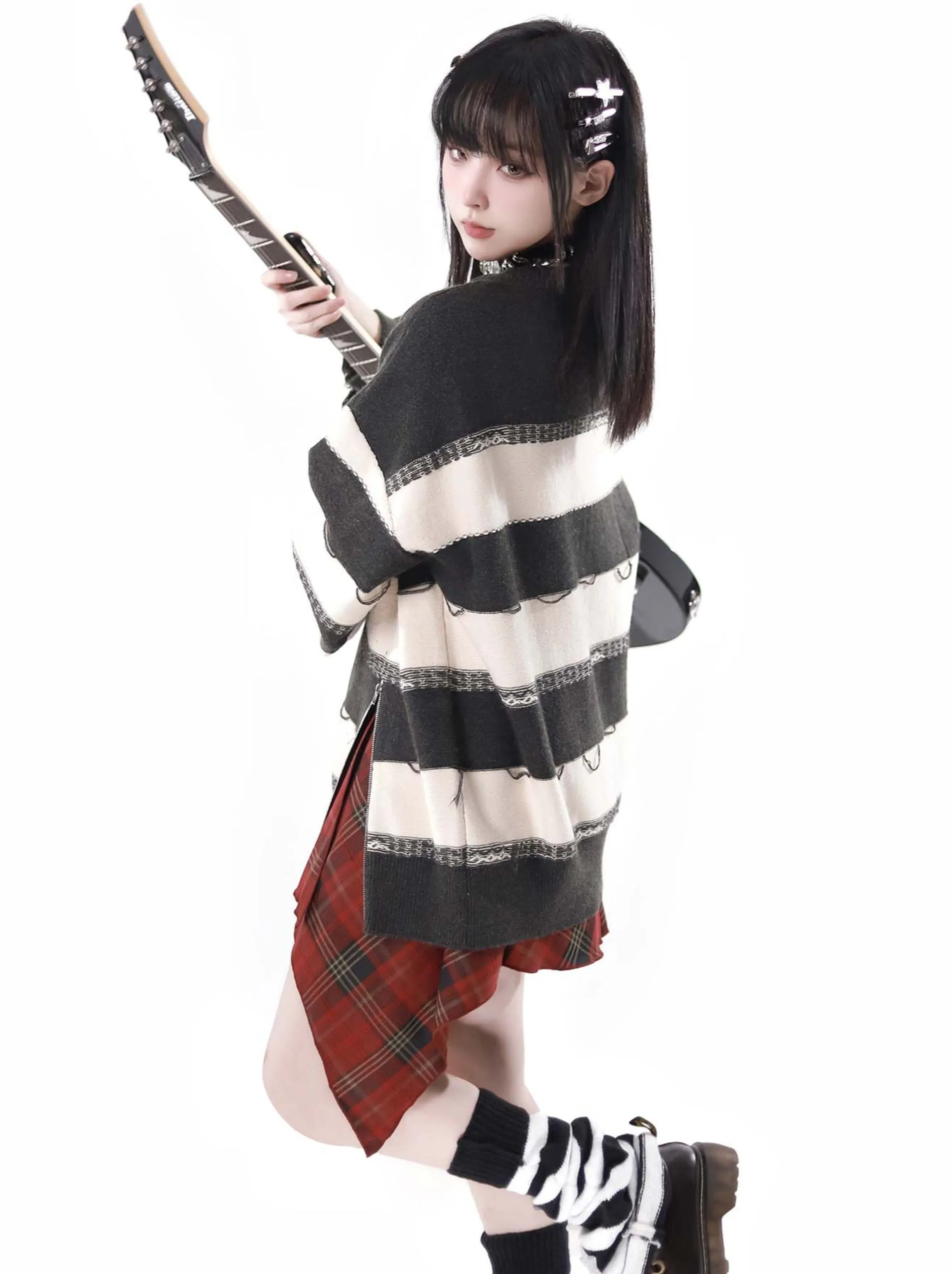 Border Striped Top   Soundwave Zip Guitar Two