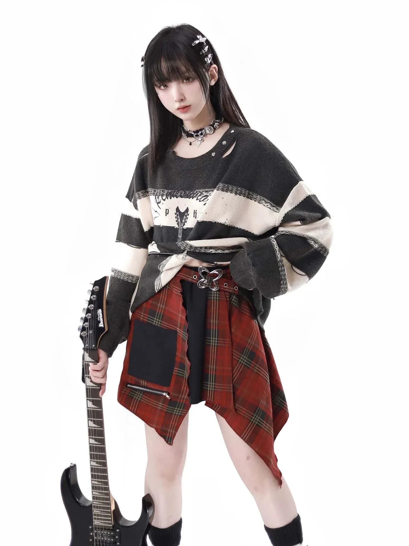 Border Striped Top   Soundwave Zip Guitar Two