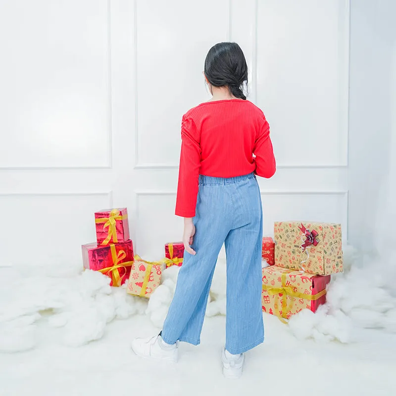 Denim culottes/ Kulot Panjang Jeans Anak/ Rodeo Junior Girl Star Light