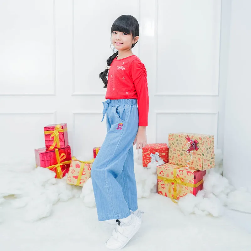 Denim culottes/ Kulot Panjang Jeans Anak/ Rodeo Junior Girl Star Light