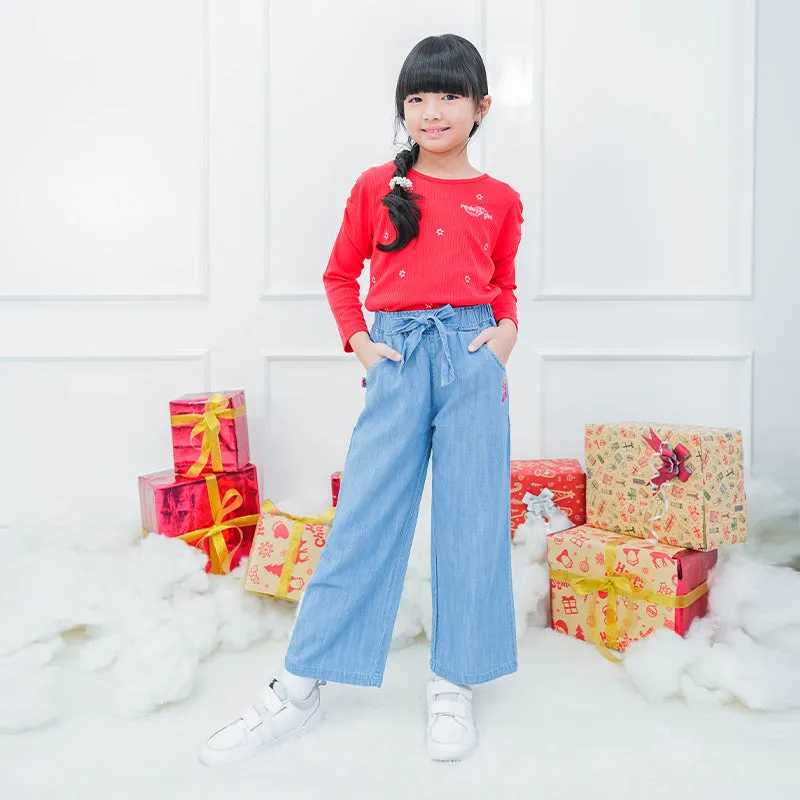 Denim culottes/ Kulot Panjang Jeans Anak/ Rodeo Junior Girl Star Light