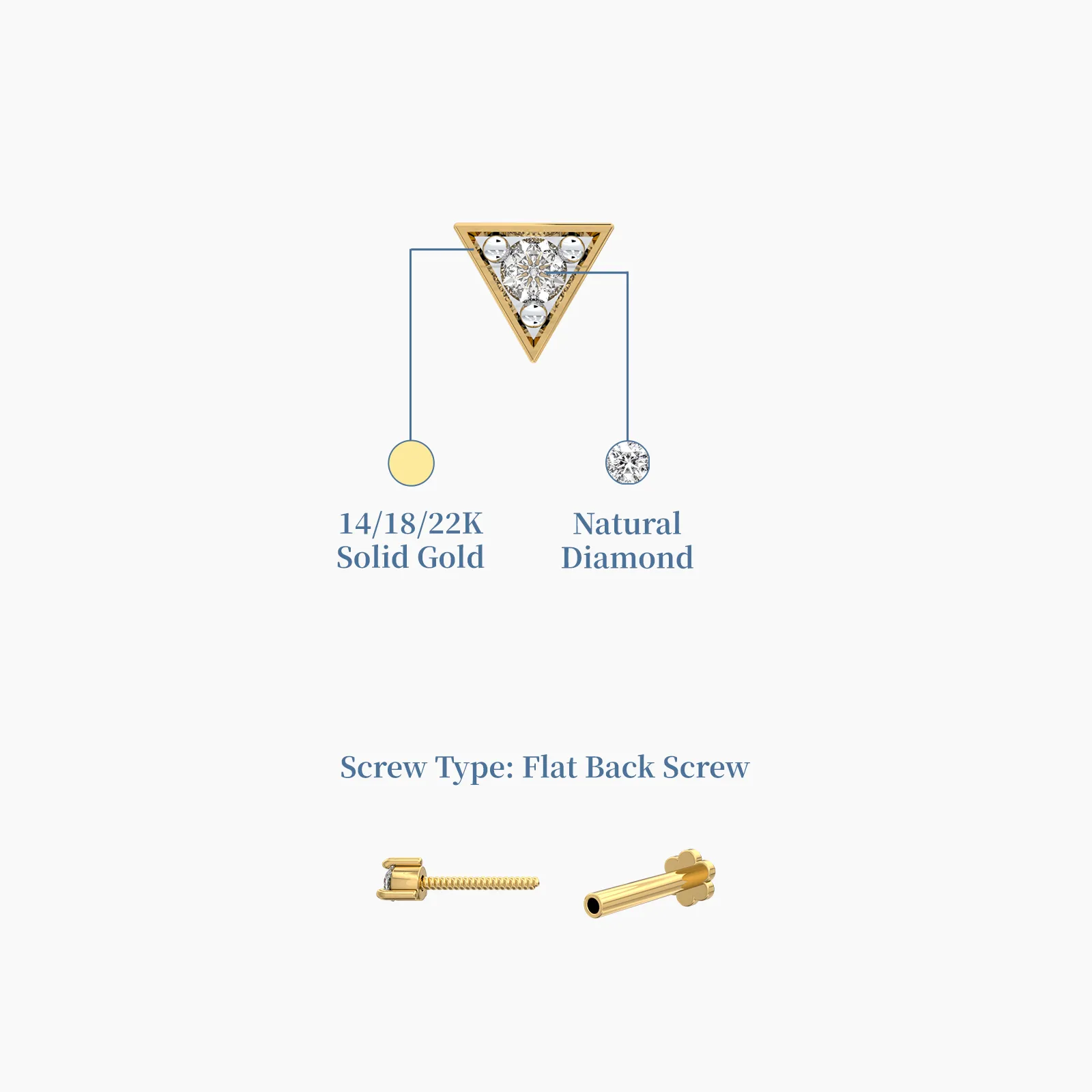 Diamond Triangle Nose Stud
