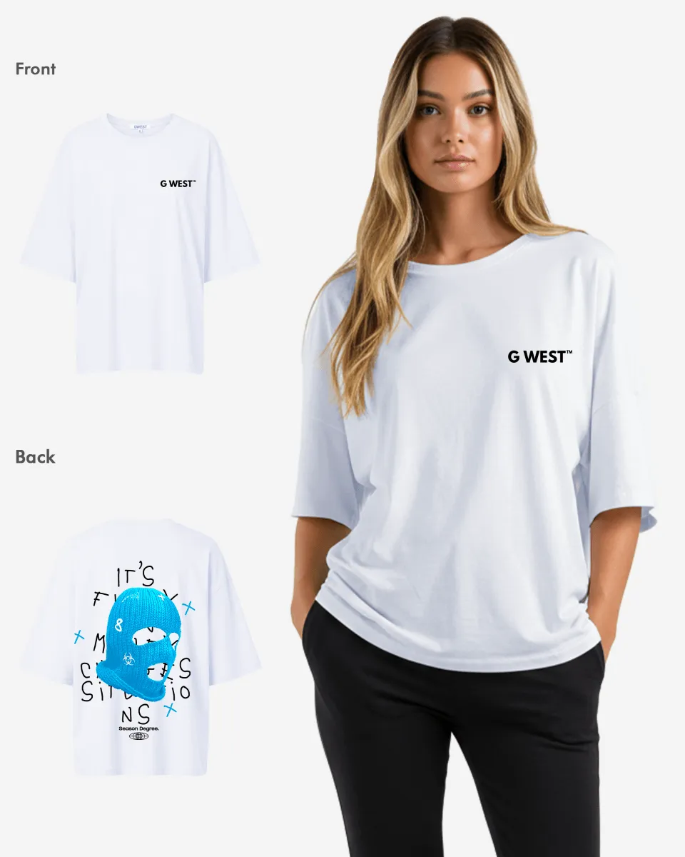 G West Oversized True Blue Ski Mask Oversized Tee -WOMEN