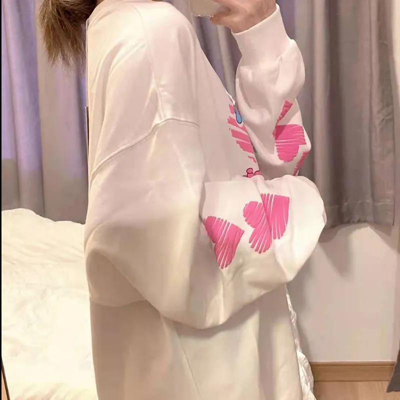 Harajuku Y2k Letter Heart Hoodie