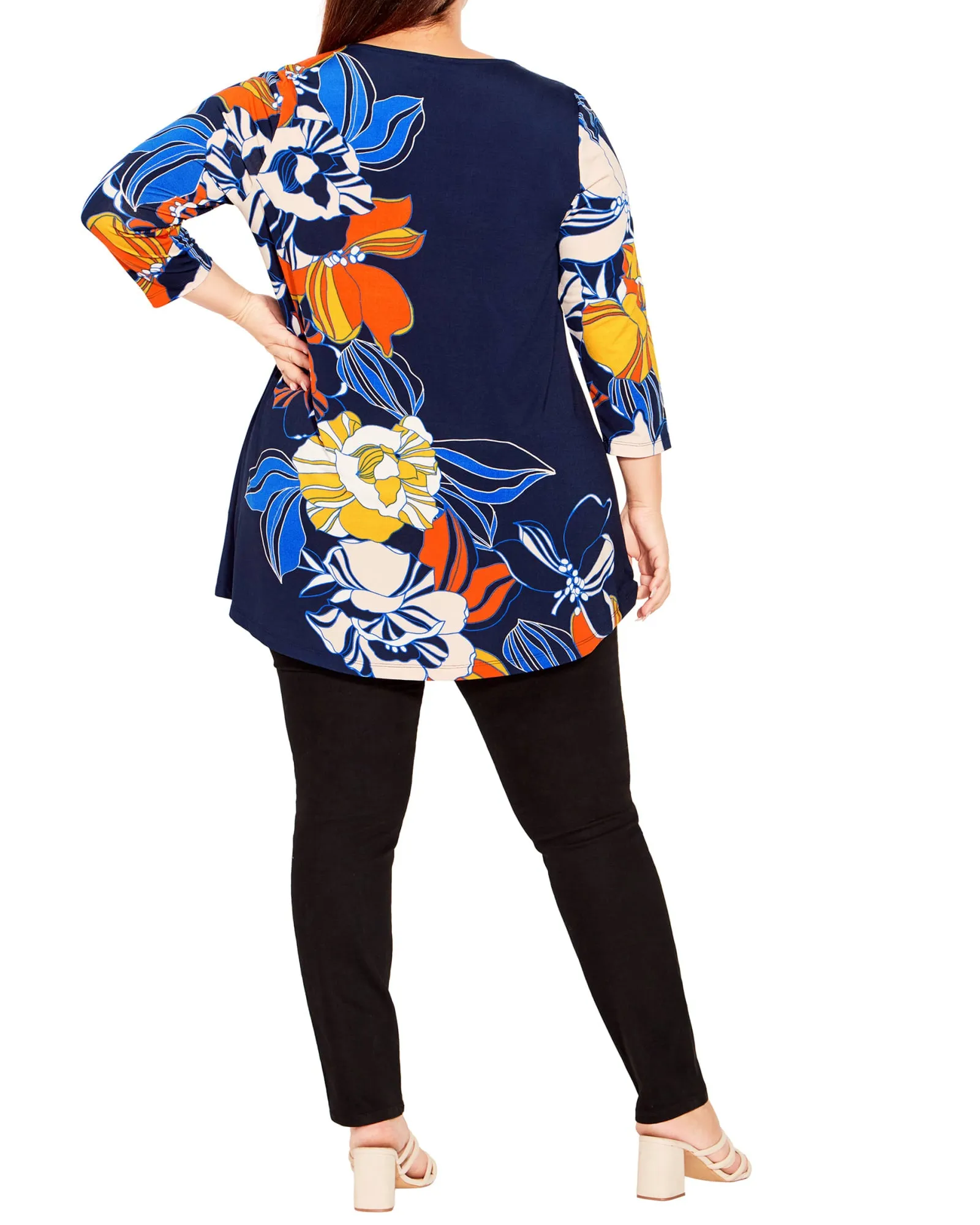 Harriet Placement Tunic | Navy / Orange