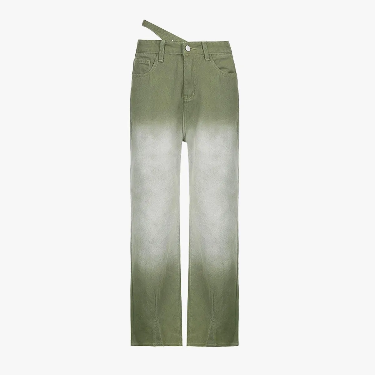 Knee Gradient Wide Jeans