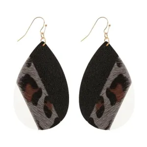 Leather Teardrop Earrings