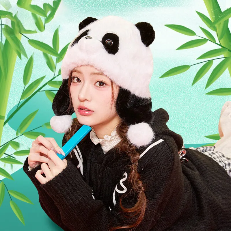 Panda Plush Earflap Hat
