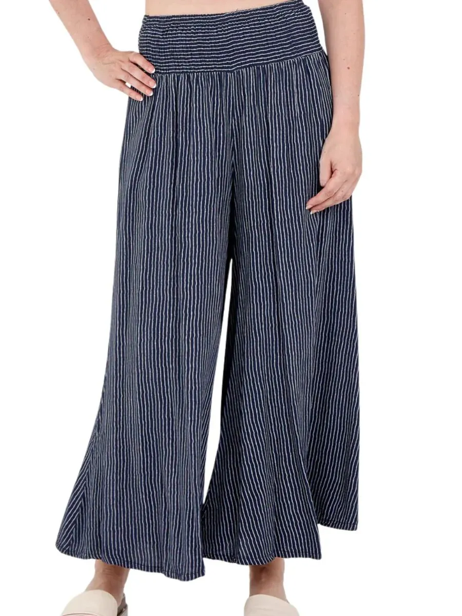 Pinstripe Wide Leg Culottes