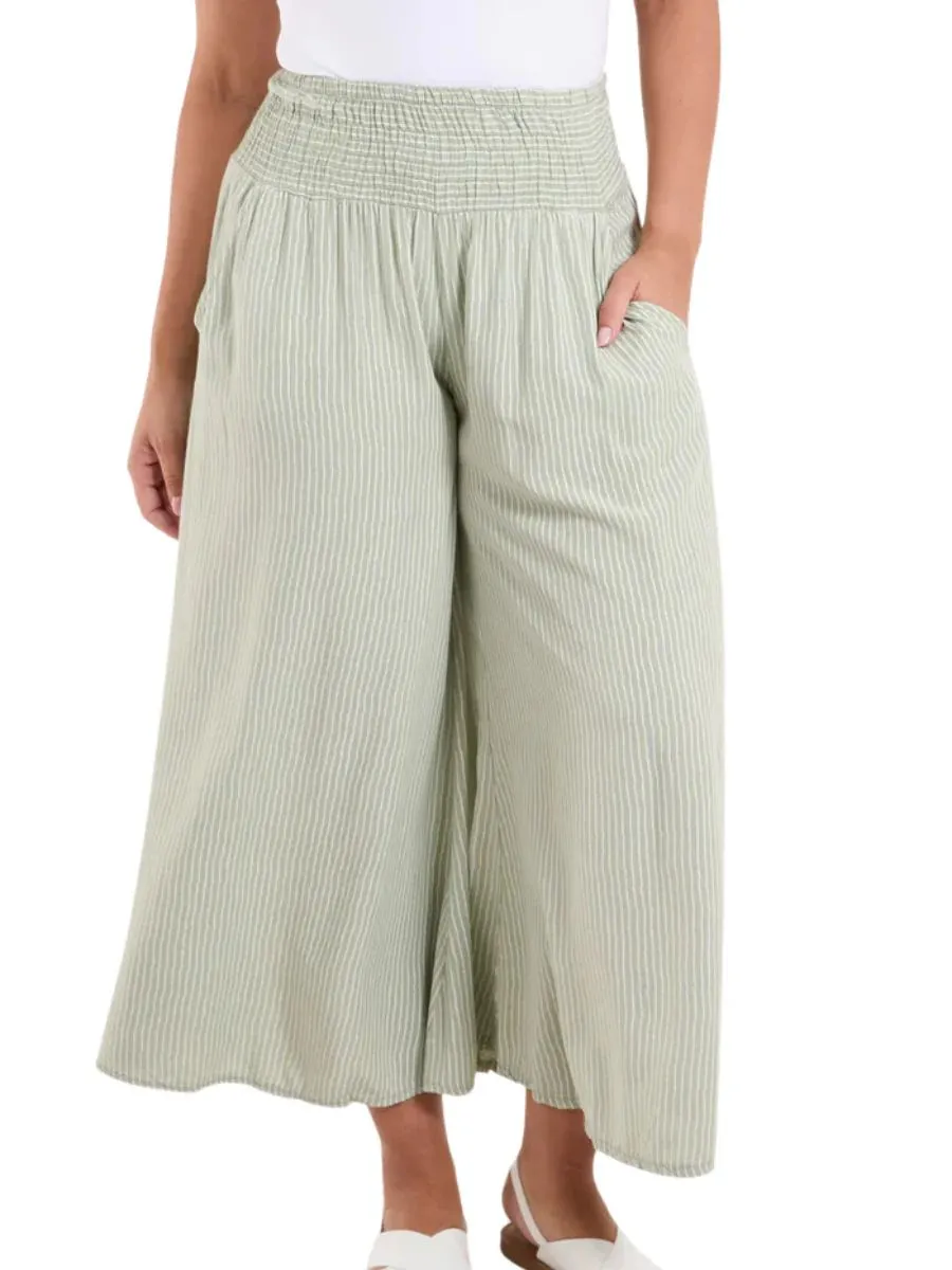 Pinstripe Wide Leg Culottes