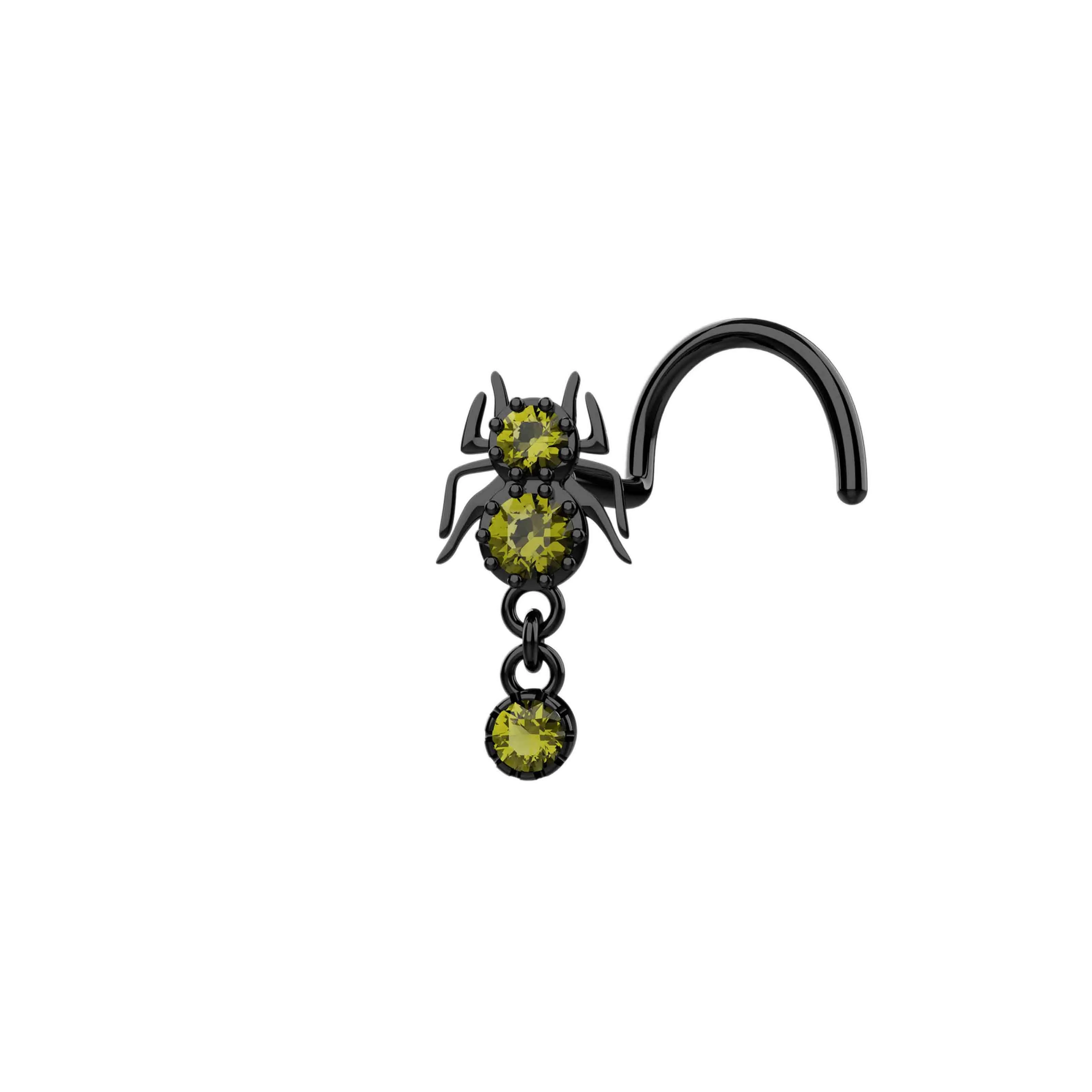 Scorpion Dangle Nose Stud – Gold Piercing Jewelry for Edgy Looks