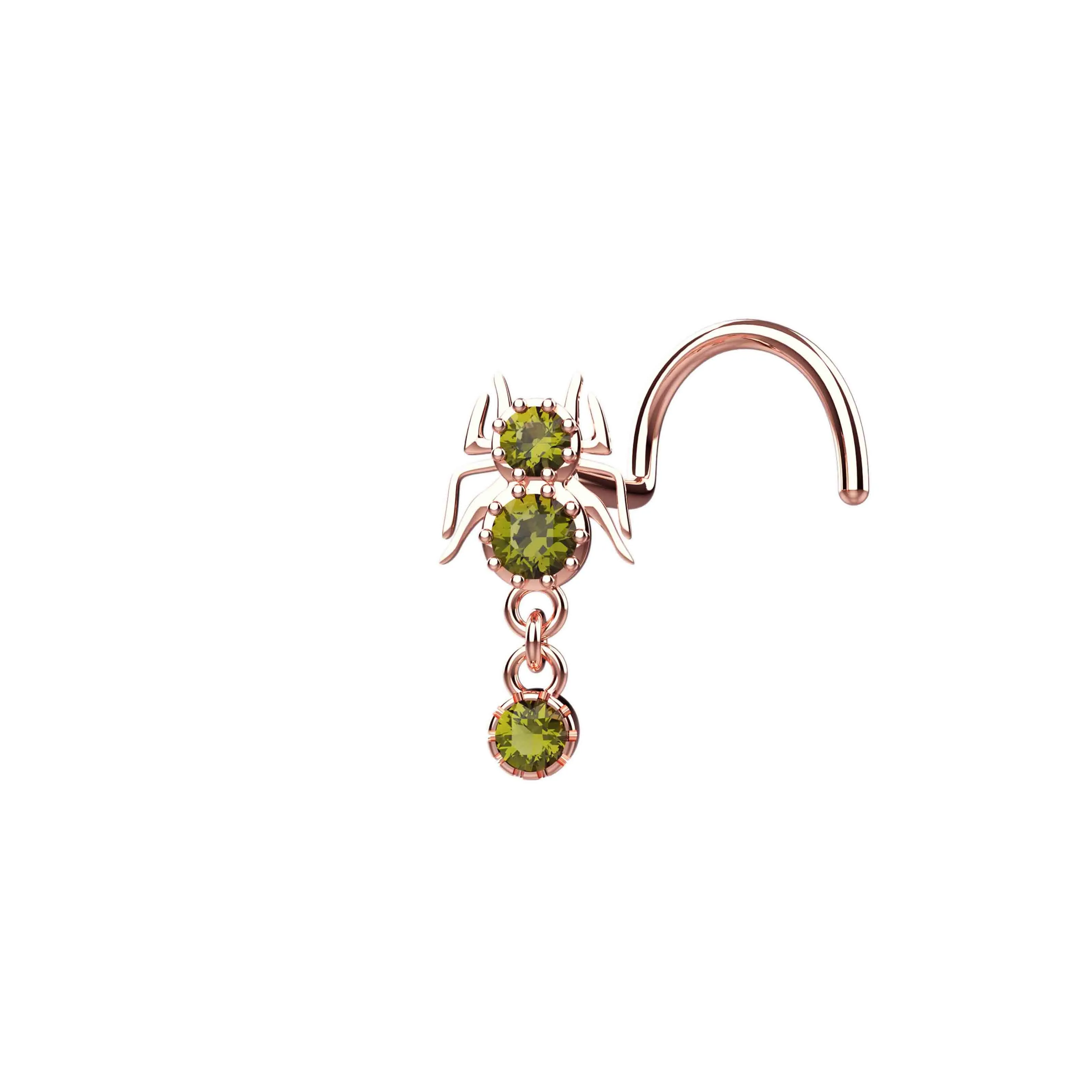 Scorpion Dangle Nose Stud – Gold Piercing Jewelry for Edgy Looks