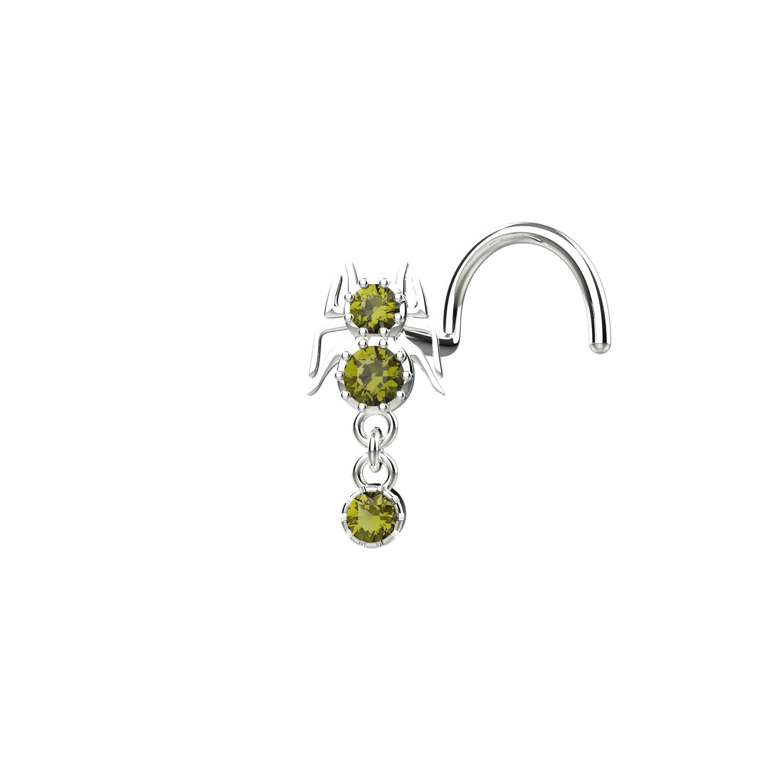 Scorpion Dangle Nose Stud – Gold Piercing Jewelry for Edgy Looks