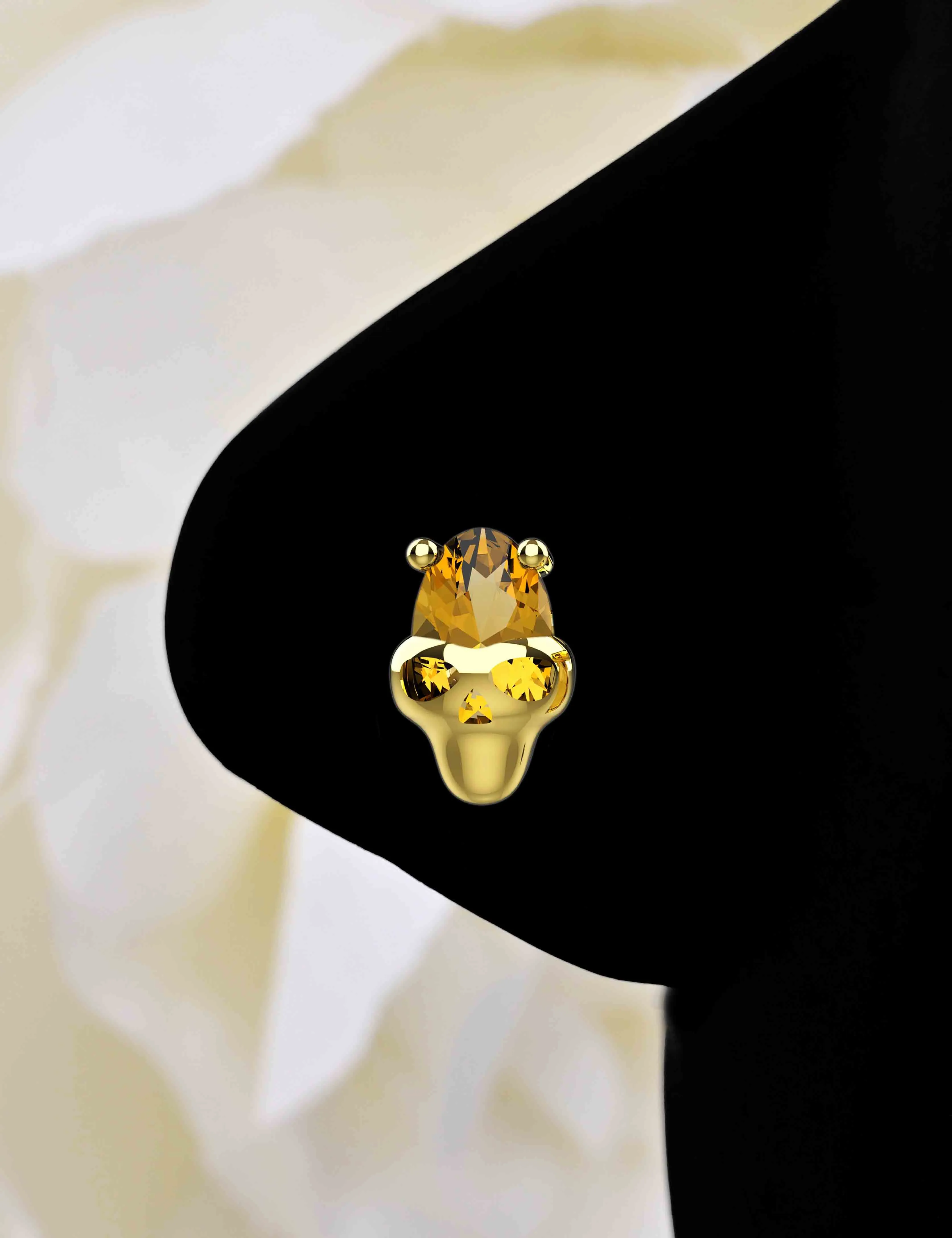 Skull Nose Piercing | Edgy Gold Nose Ring Jewelry for Women