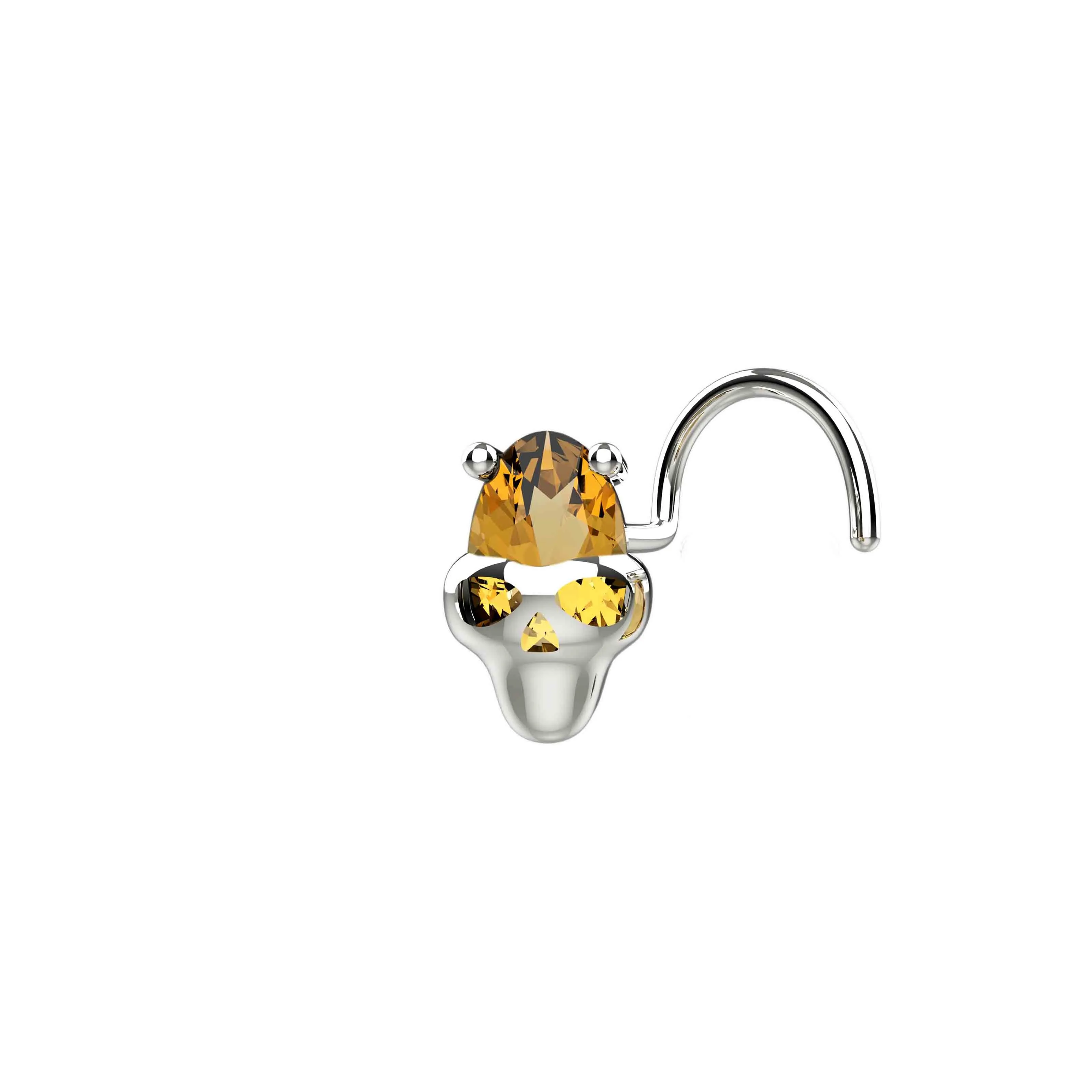 Skull Nose Piercing | Edgy Gold Nose Ring Jewelry for Women
