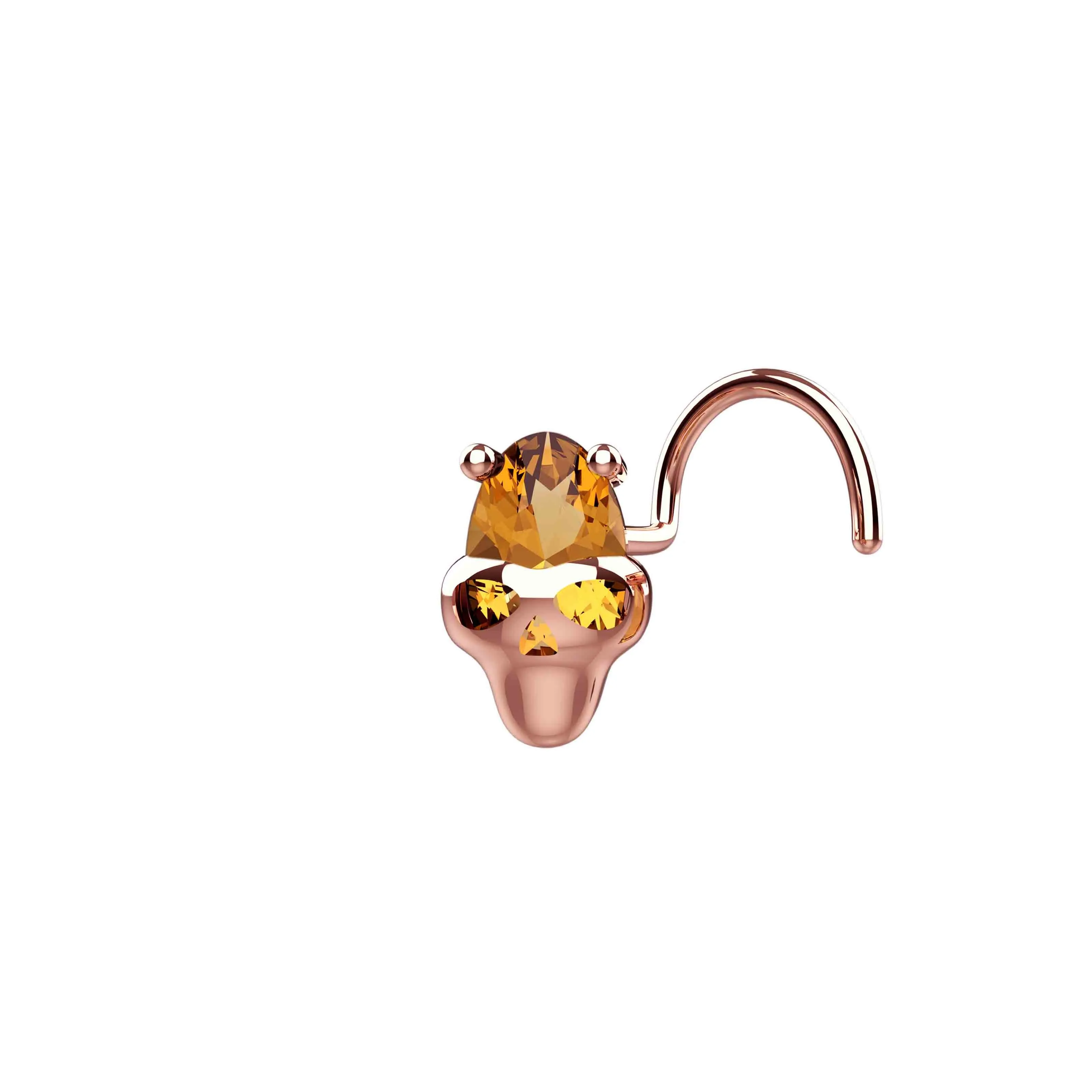 Skull Nose Piercing | Edgy Gold Nose Ring Jewelry for Women
