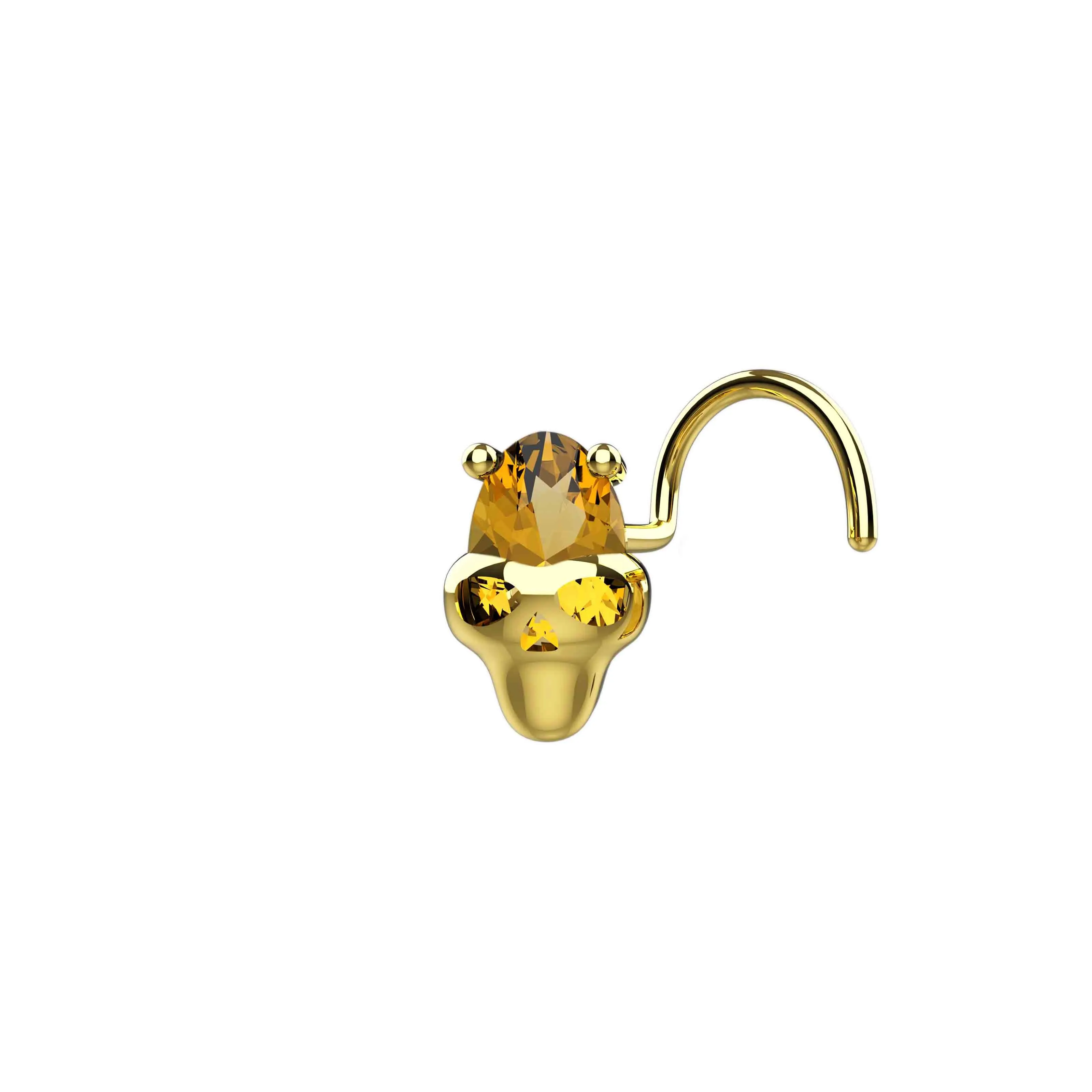 Skull Nose Piercing | Edgy Gold Nose Ring Jewelry for Women