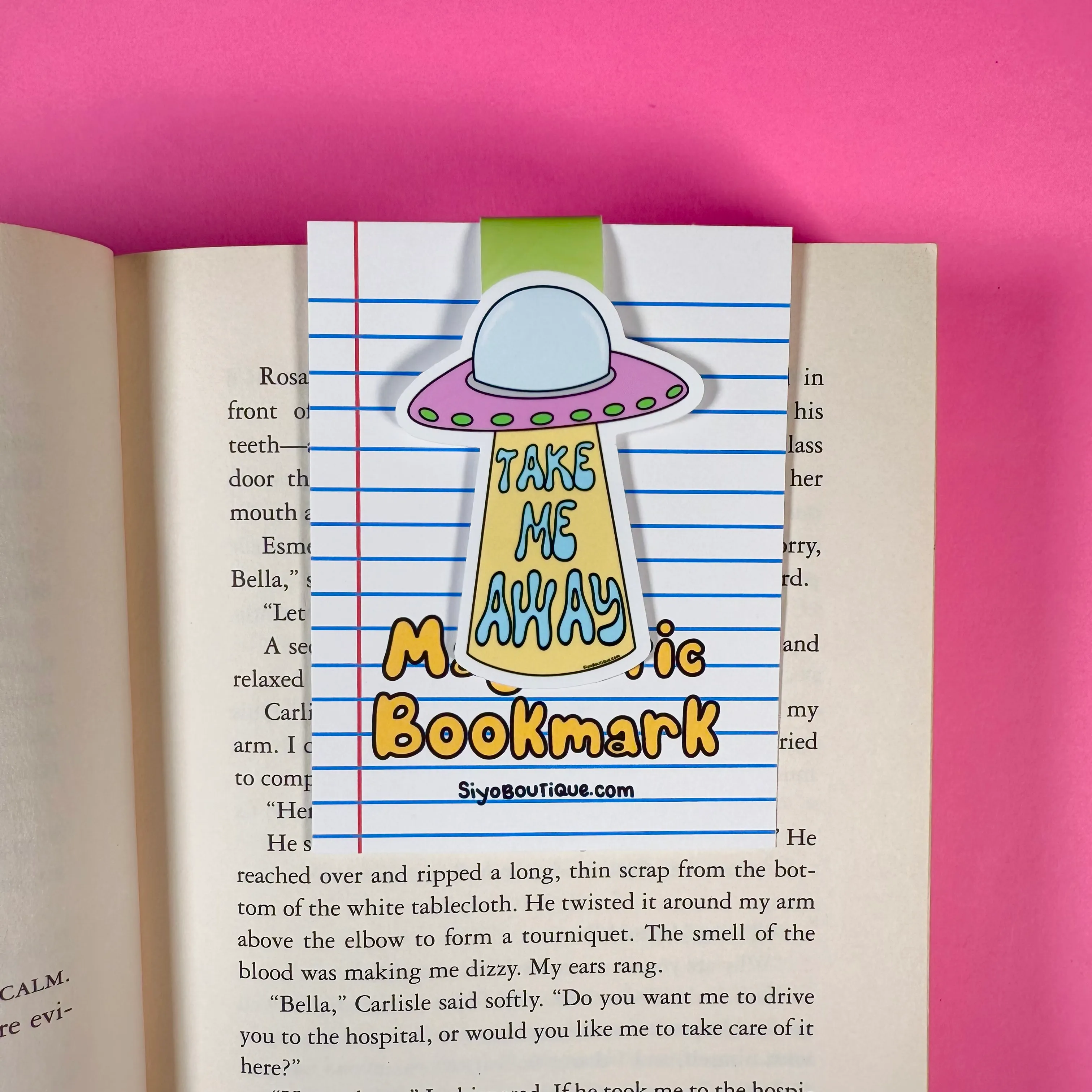 Take Me Away UFO Magnetic Bookmark - Alien Themed Bookmark