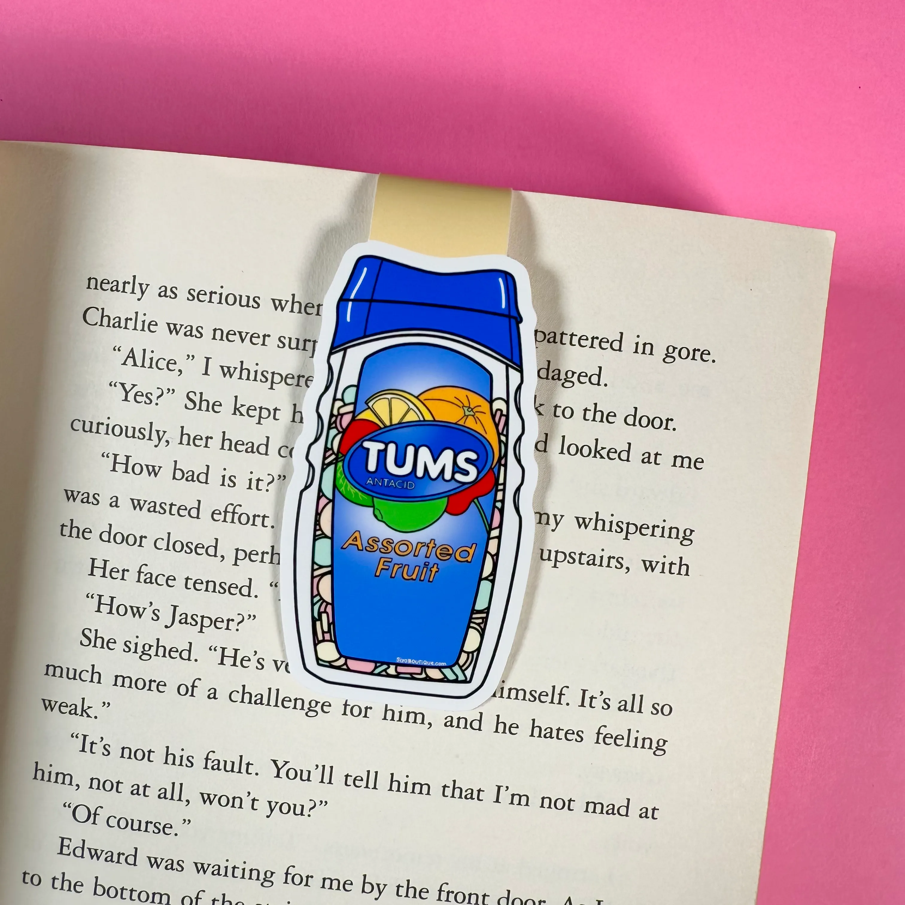 Tums Magnetic Bookmark - Funny Antacid Bookmark