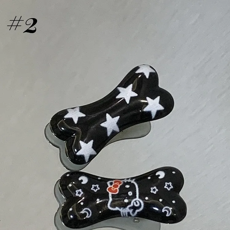 Y2K Bone/ Fish-Shaped Hairclips